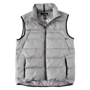 New $198 RLX Ralph Lauren Silver Puffer (Down) Vest!  Large  RLX Emblem Peeling